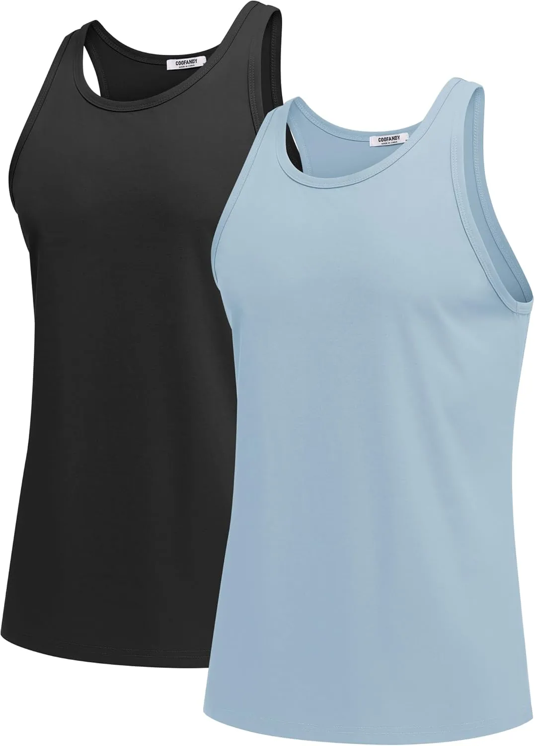 COOFANDY Men's Workout Tank Tops 2 Pack Y Back Sleeveless Shirts Gym Muscle T Shirt Bodybuidling Athletic Stringer Tee
