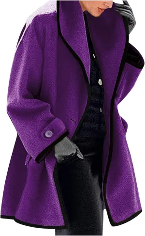 cooki Trench Coat for Women 2023 Hooded Wood Blend Lapel Callor Windproof Pea Coat Winter Warm Fleece Jackets Outerwear Coat