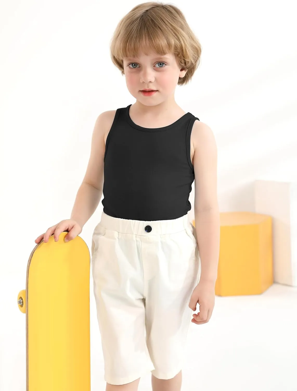 Cooraby 6 Pack Toddler Tank Top Kids Undershirts Soft Undershirt for Boys and Girls