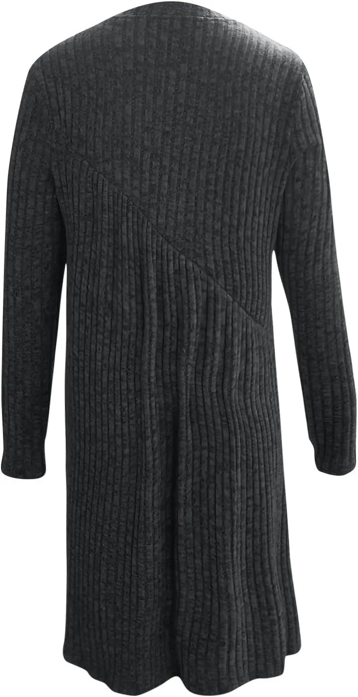COTECRAM Fall Dresses for Women 2024 Trendy Round Neck Long Sleeve Casual Sweater Dress Spring Fashion Knit Tunic Dress