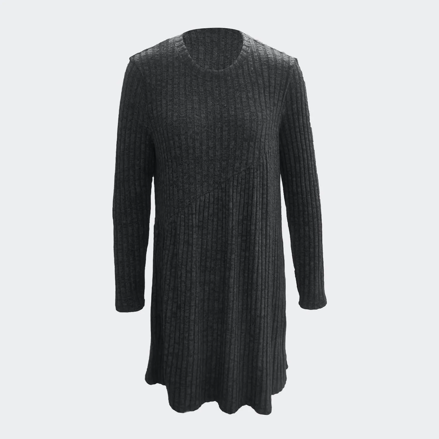 COTECRAM Fall Dresses for Women 2024 Trendy Round Neck Long Sleeve Casual Sweater Dress Spring Fashion Knit Tunic Dress