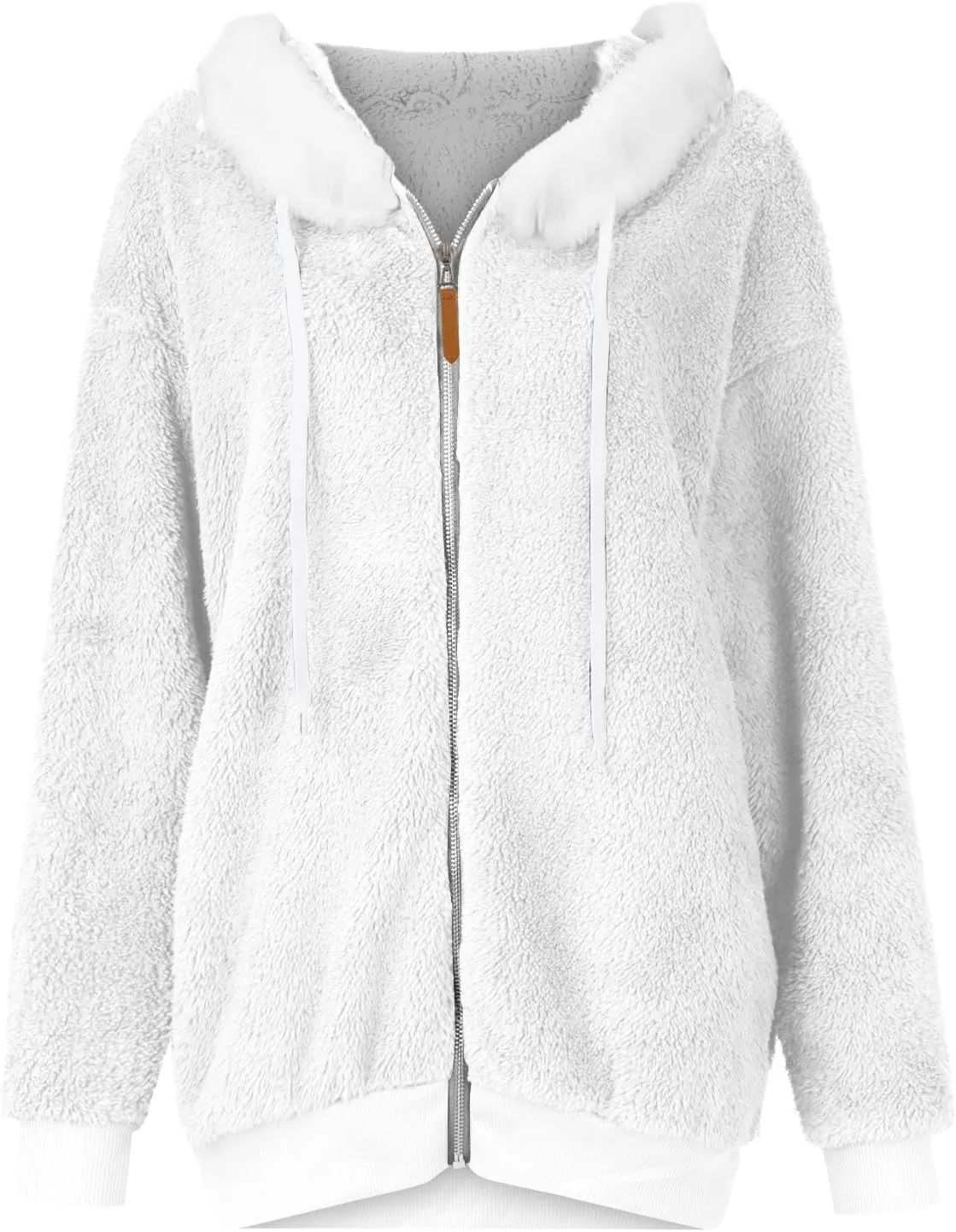 COTECRAM Women's 2023 Winter Warm Sherpa Lined Coat Fashion Plus Size Fleece Jackets Zip Up Hoodies Plush Sweatshirt Outwear