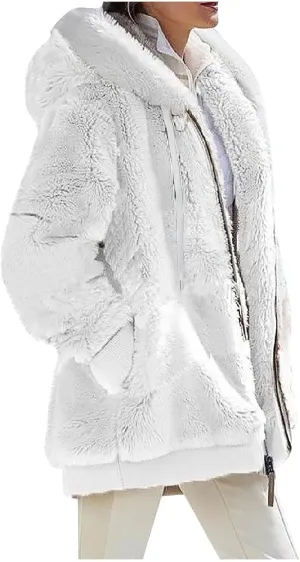 COTECRAM Women's 2023 Winter Warm Sherpa Lined Coat Fashion Plus Size Fleece Jackets Zip Up Hoodies Plush Sweatshirt Outwear