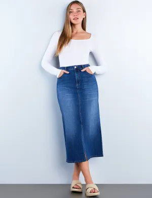 Cottage Denim Maxi Skirt