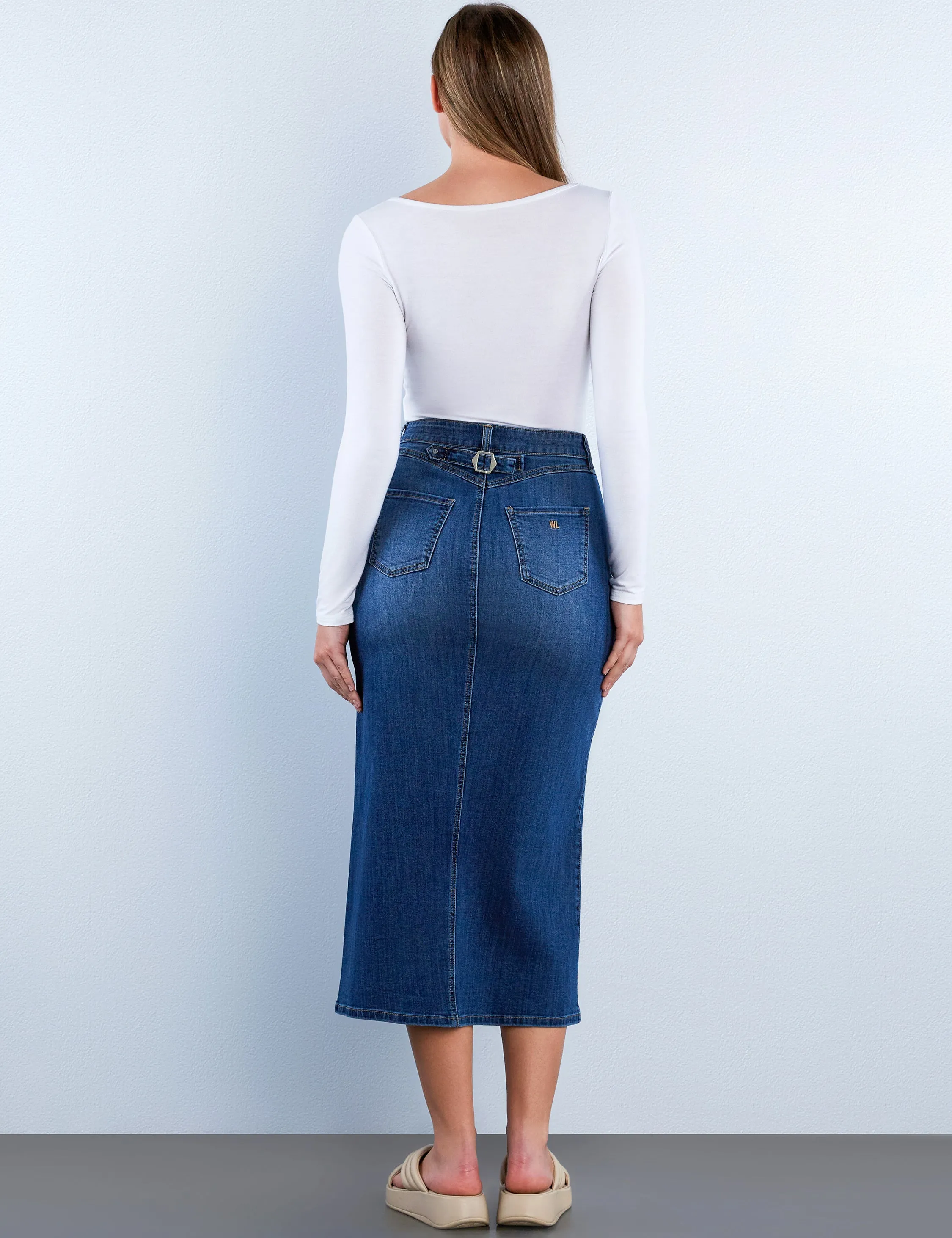 Cottage Denim Maxi Skirt