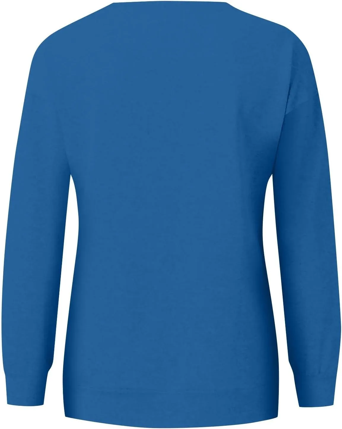 Crew Neck Sweatshirts Women Fleece Long Sleeve Cute Sweatshirts No Hooded Preppy Soft Tunic Hoodie with Pockets