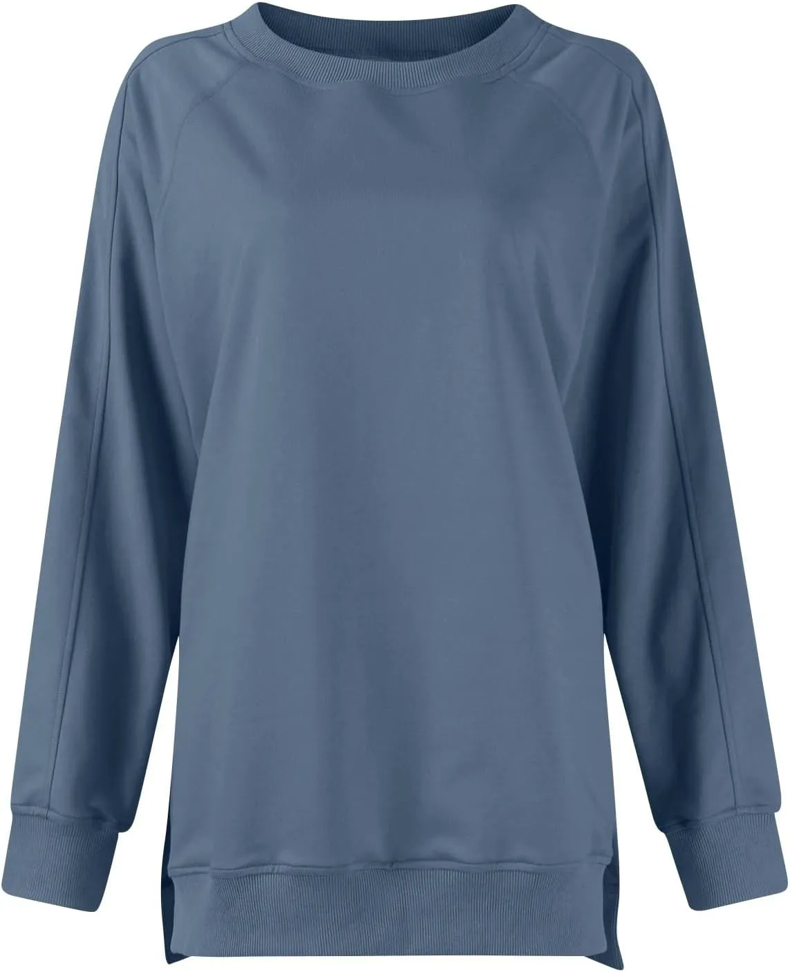 Crewneck Sweatshirts Women Side Slit Oversized Fall Sweatshirt Long Sleeve Tunic Pullover Shirts Y2k Hoodie Sweater