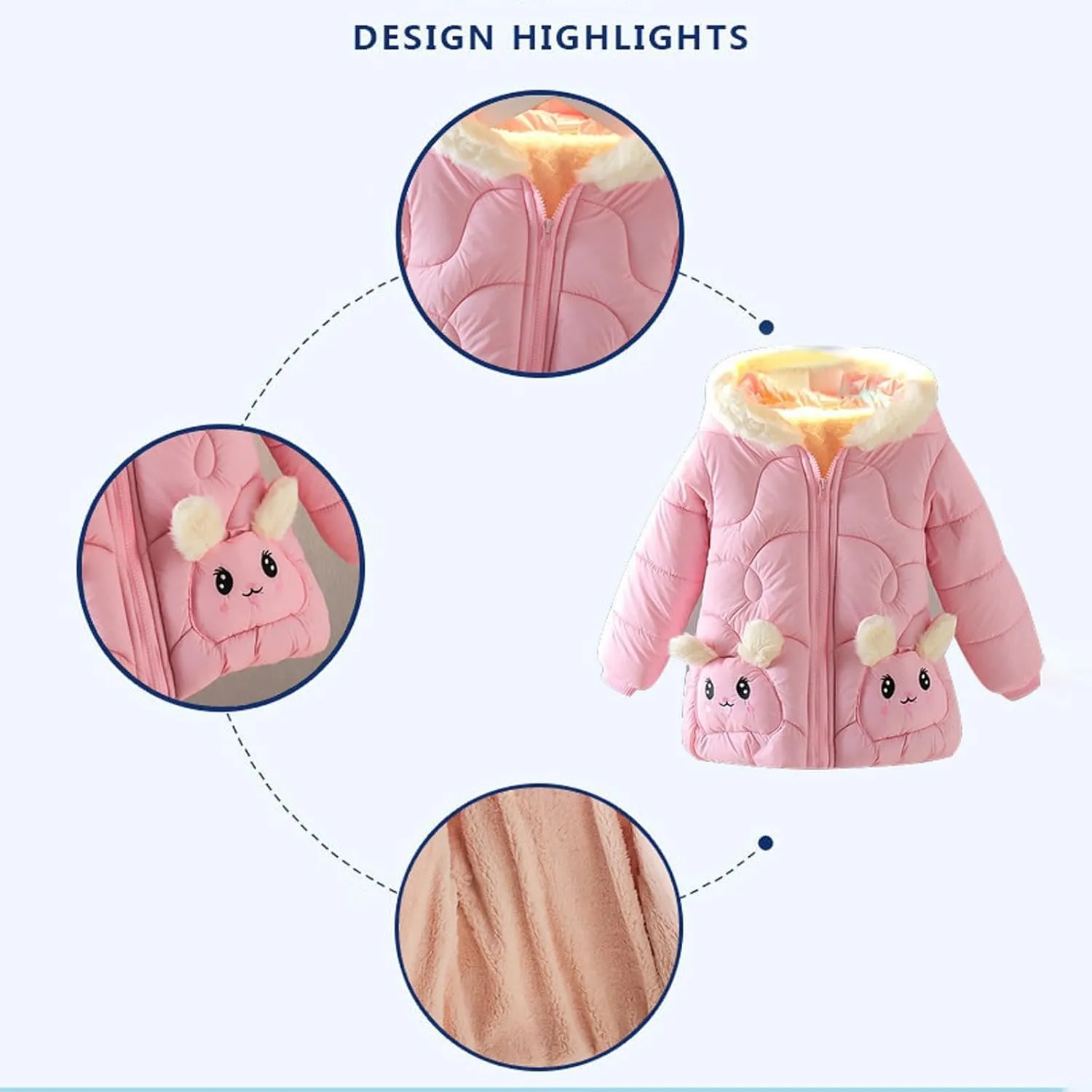 Cute Hoodies Coat Children's Thickened Quality Cotton Cotton Padded Winter Cotton Padded Clothes For Boys And Girls