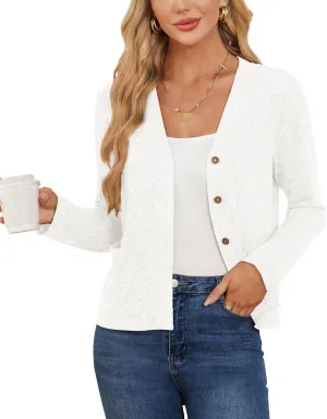 CZYINXIAN Women's 2024 Cropped Cardigan Long Sleeve Summer Lightweight Cardigan Casual Thin Cropped Cardigans with Pockets