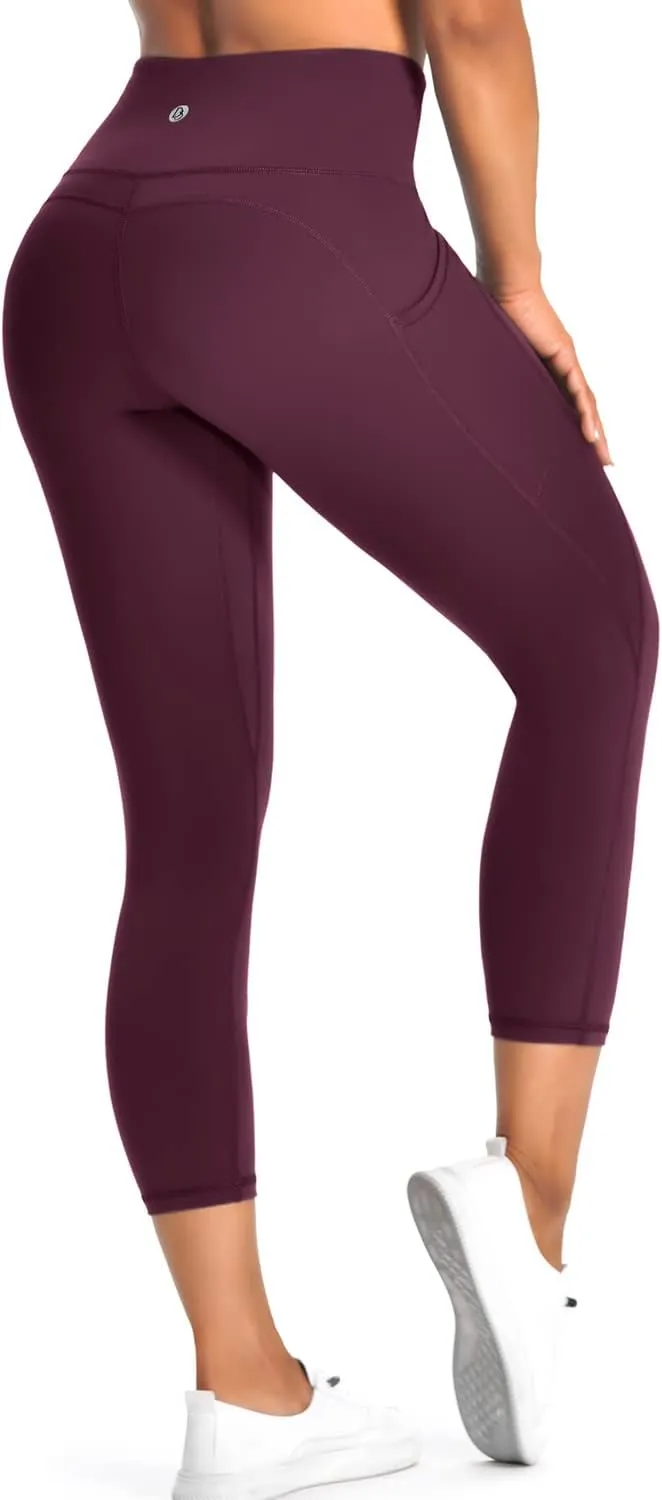 Desol Capri Leggings with Pockets for Women,High Waisted Yoga Pants Tummy Control Gym Workout Womens Leggings