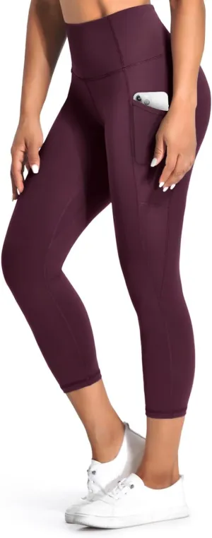 Desol Capri Leggings with Pockets for Women,High Waisted Yoga Pants Tummy Control Gym Workout Womens Leggings