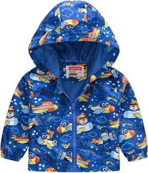 Dinosaur Hooded Jackets Toddler Baby Boys Girls Cartoon Print Windproof Coats Lightweight Zip Up Trench Outerwear
