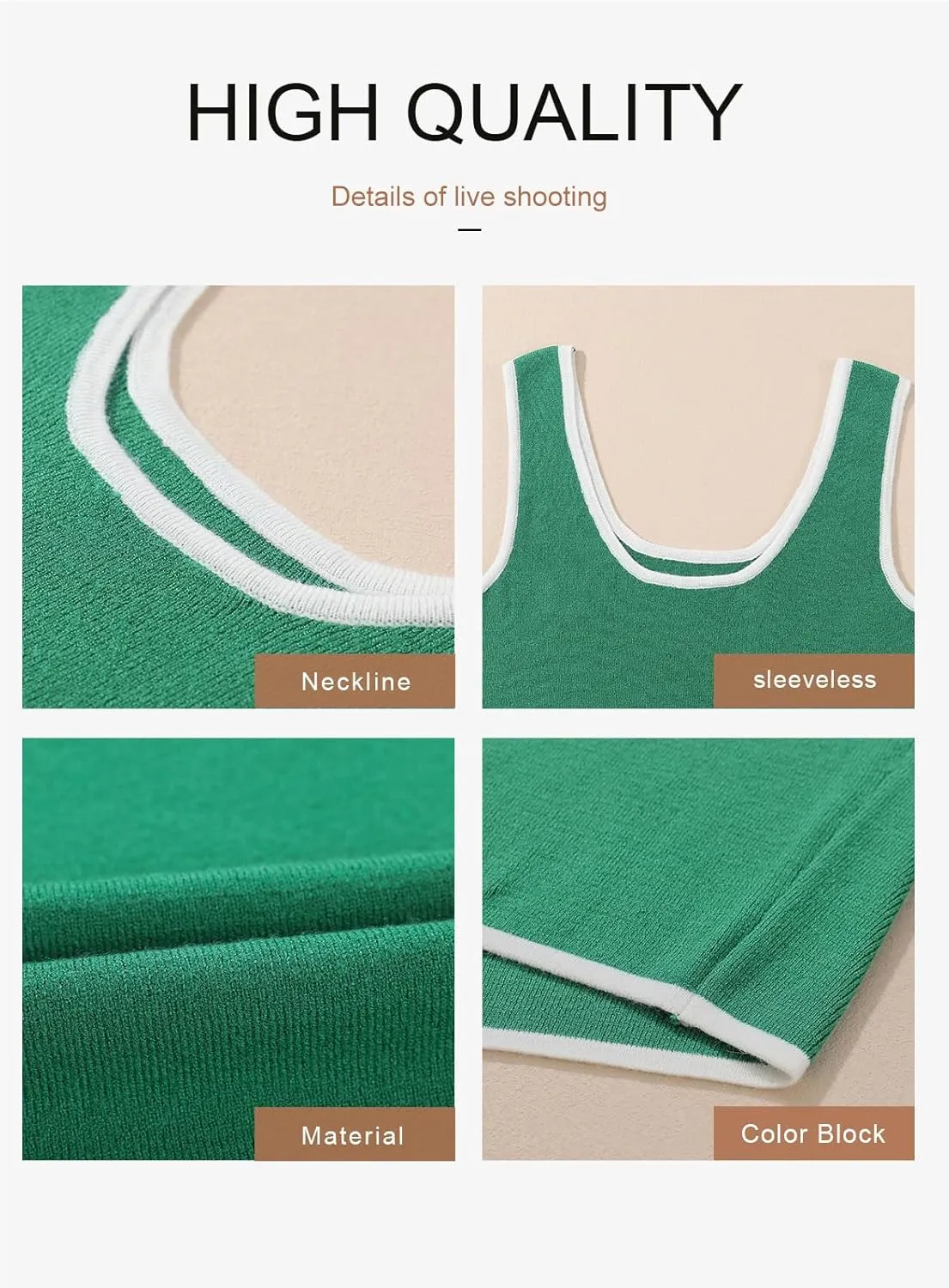 Dokotoo Womens Tank Tops 2025 Summer Casual Sleeveless Scoop Neck Ribbed Knit Color Block Slim Fitted Cami Tee Shirts