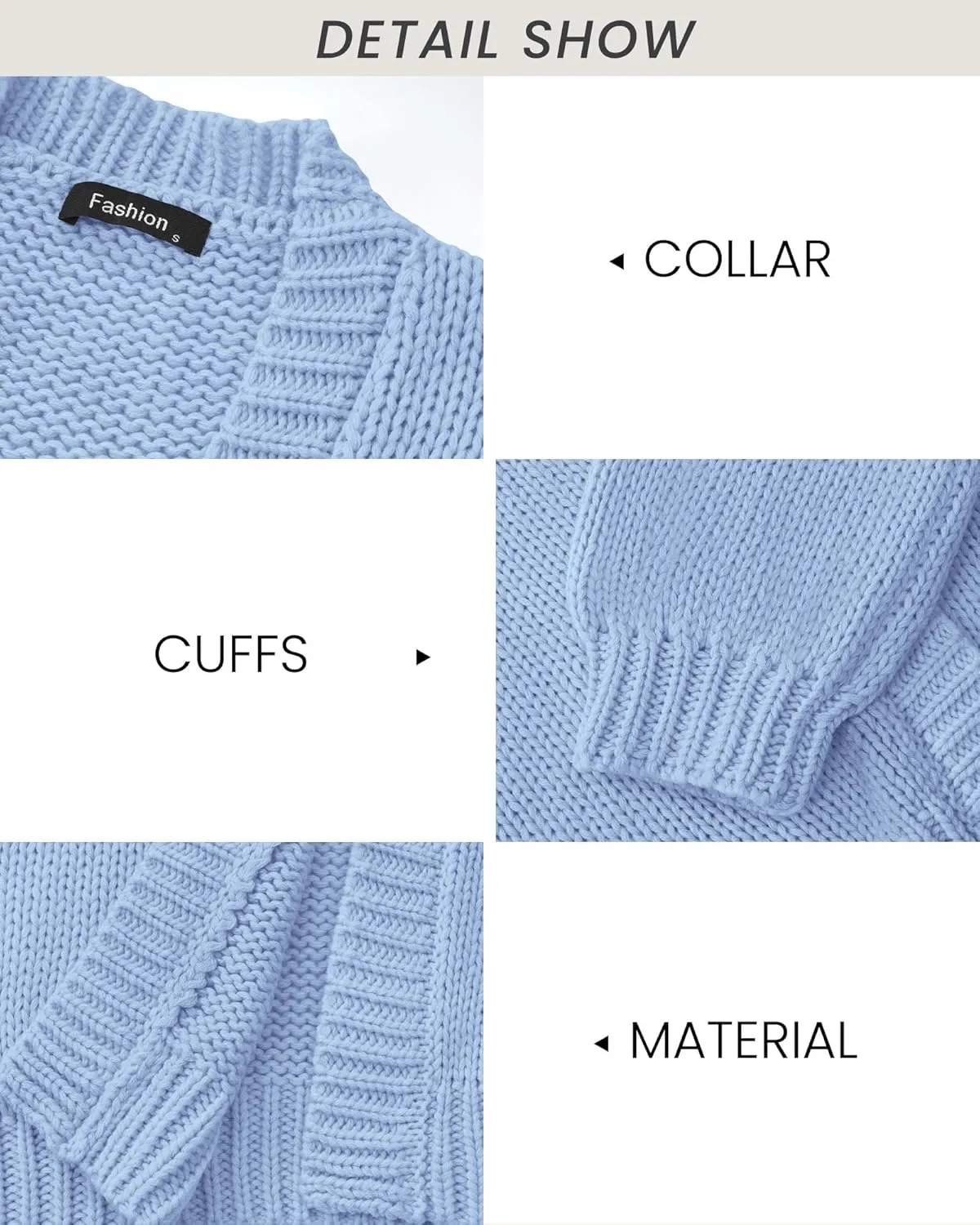 dowerme Women's Oversized Cardigan Casual Long Sleeve Open Front Drop Shoulder Cute Spring Sweaters Chunky Knit Outerwear