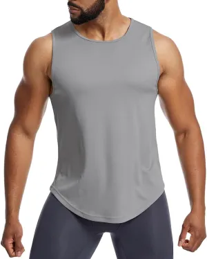 Elastic Workout Gym Muscle Shirts Athletic Fitness Sweat Quick-Dry Tank Tops for Men T75