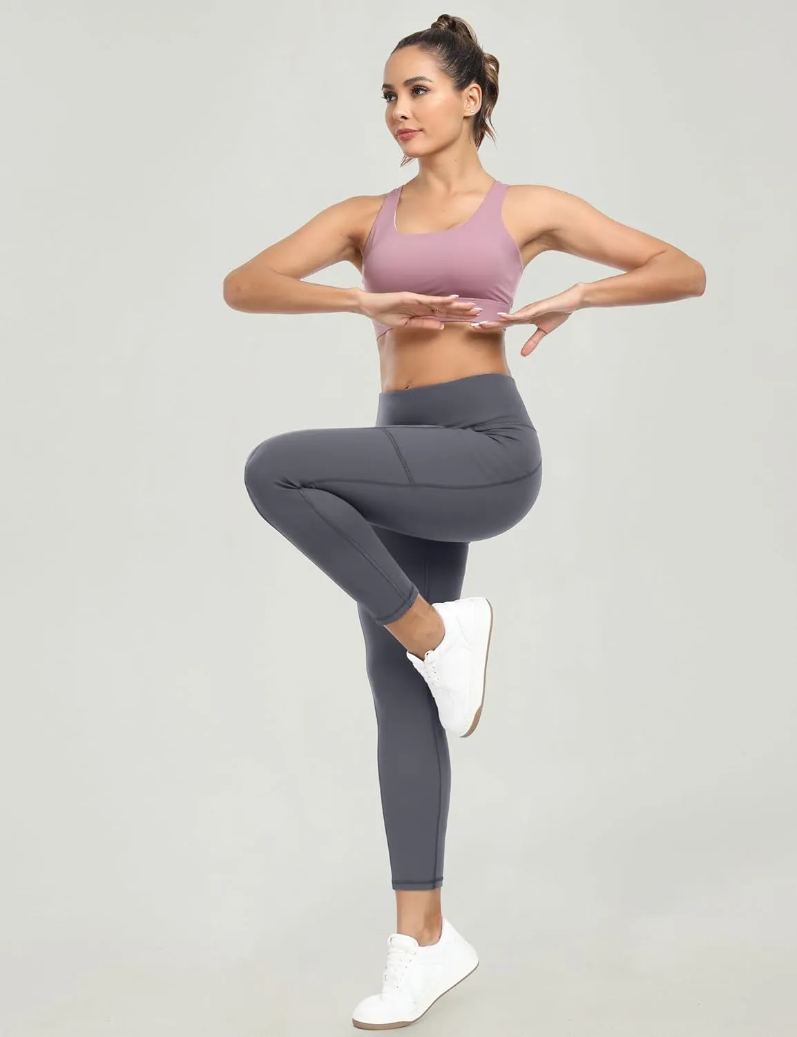 Ewedoos Leggings with 5 Pockets for Women Yoga Pants 25"/ 27" Workout Leggings for Women Tummy Control Running