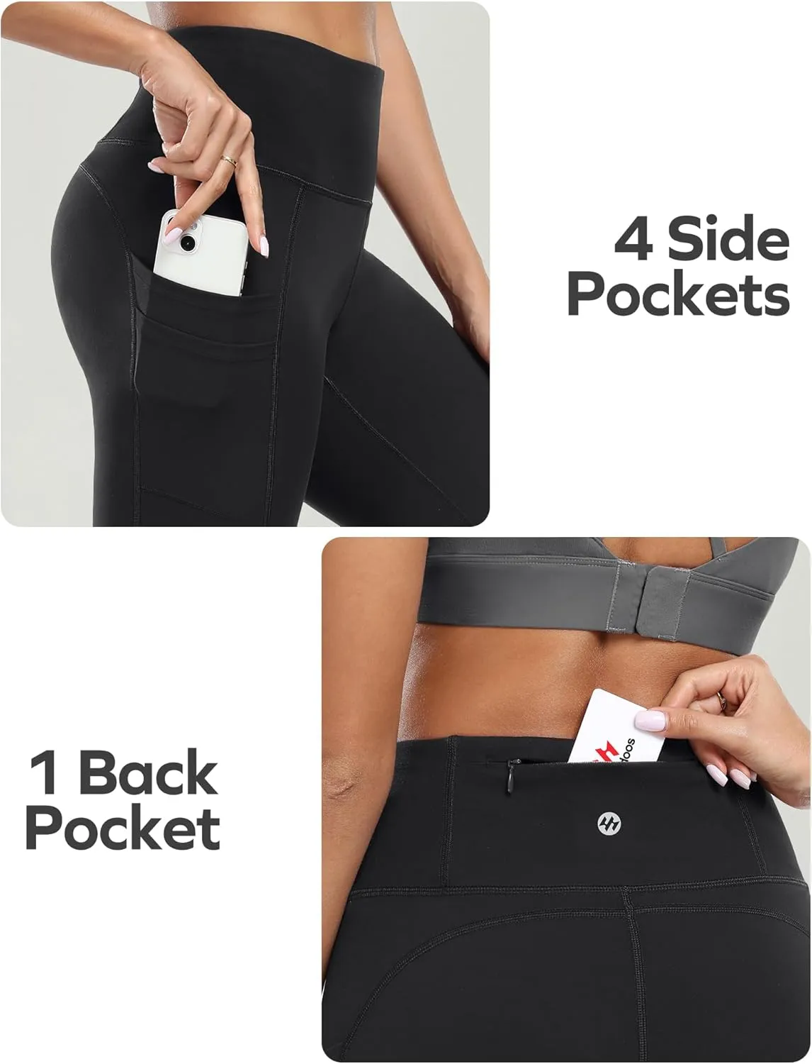 Ewedoos Leggings with 5 Pockets for Women Yoga Pants 25"/ 27" Workout Leggings for Women Tummy Control Running