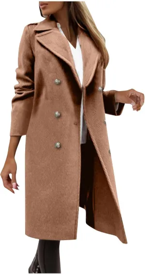 Febecool Blazer Jackets For Women Long Sleeve Bomber Jacket Warm Coat Rain Jackets Waterproof Sweater Coat Trench Coats