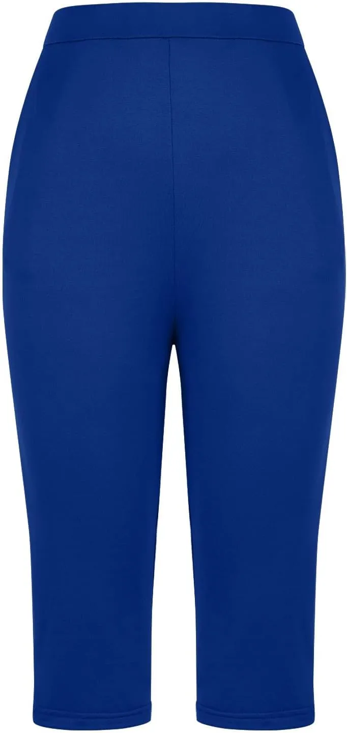 Firzero Womens Leggings with Pocket 2024 Summer Capri Leggings Knee Length Casual Workout Yoga Capri Pants Cropped Trousers