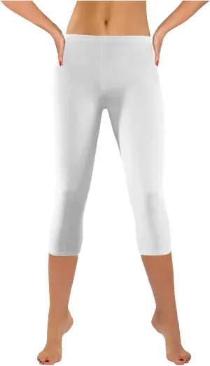 Firzero Womens Leggings with Pocket 2024 Summer Capri Leggings Knee Length Casual Workout Yoga Capri Pants Cropped Trousers