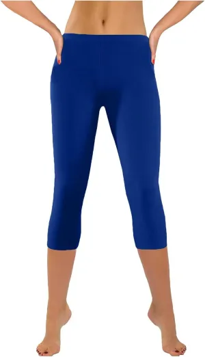Firzero Womens Leggings with Pocket 2024 Summer Capri Leggings Knee Length Casual Workout Yoga Capri Pants Cropped Trousers