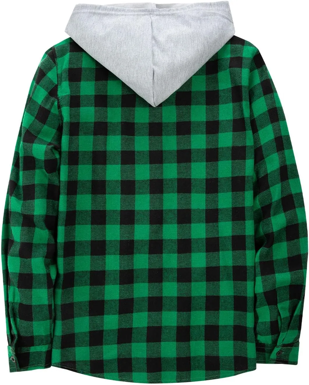 Flannel Hoodie for Mens Casual Long Sleeve Button Down Hooded Plaid Shirt Jacket Lightweight Fall Shacket Hoodies