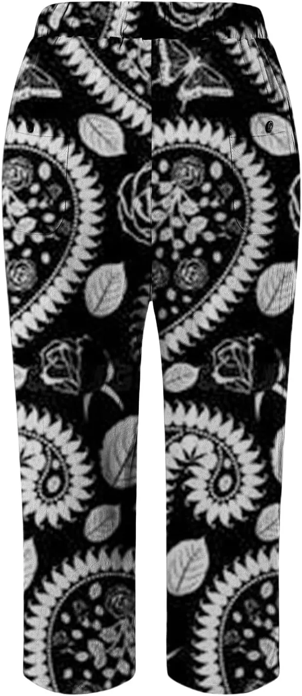 Fleece Lined Leggings Women Drawstring Pants Casual Beach Long Pants Workout Leggings for Women Womens Joggers with