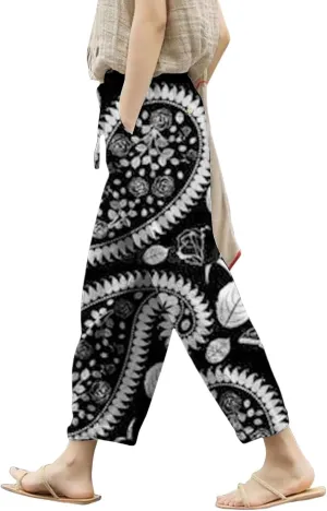 Fleece Lined Leggings Women Drawstring Pants Casual Beach Long Pants Workout Leggings for Women Womens Joggers with
