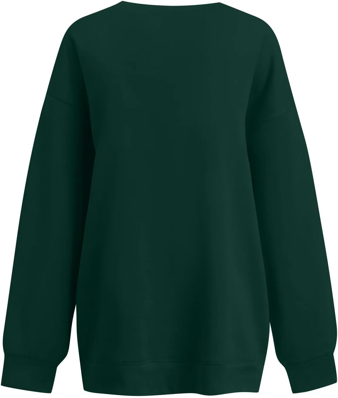 Fleece V Neck Sweatshirt Women Plain Drop Shoulder Oversized Sweatshirts Casual Baggy Comfy Soft Cotton Pullover Tops