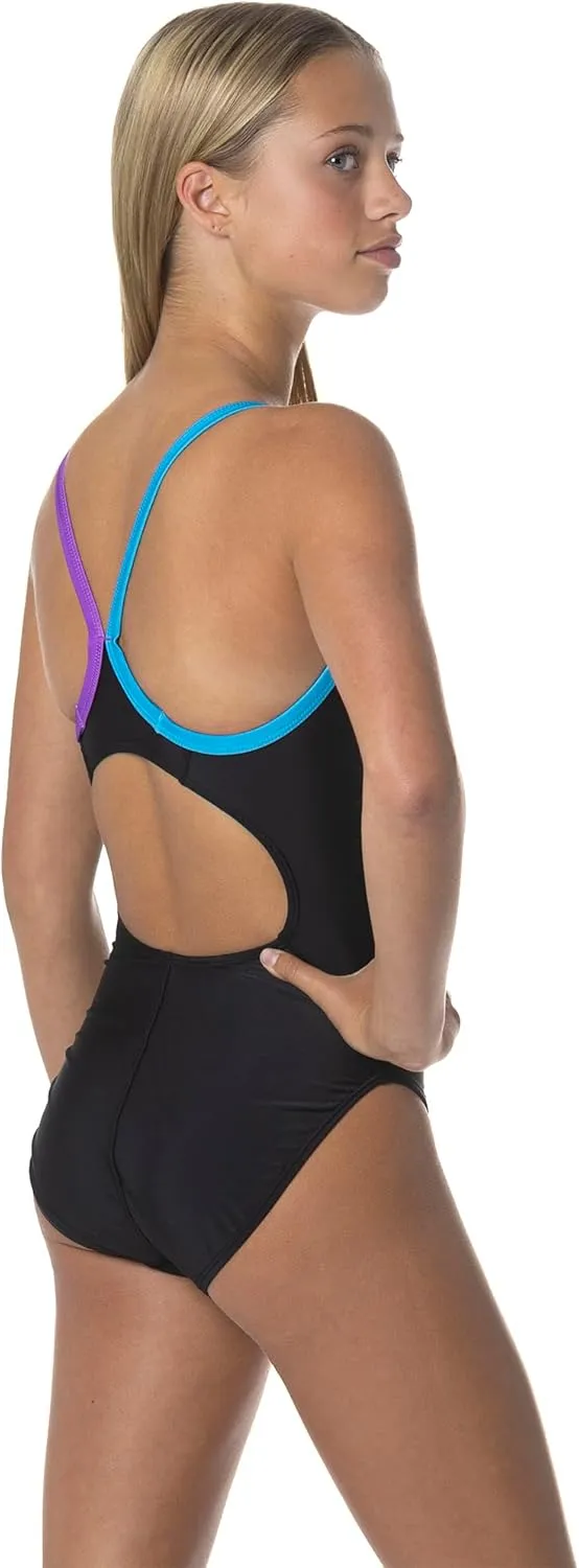 Flow Ignite Swimsuit for Girls - Size 23 to 32 One Piece Athletic Swim Suit for Team Practice and Competition Swimming