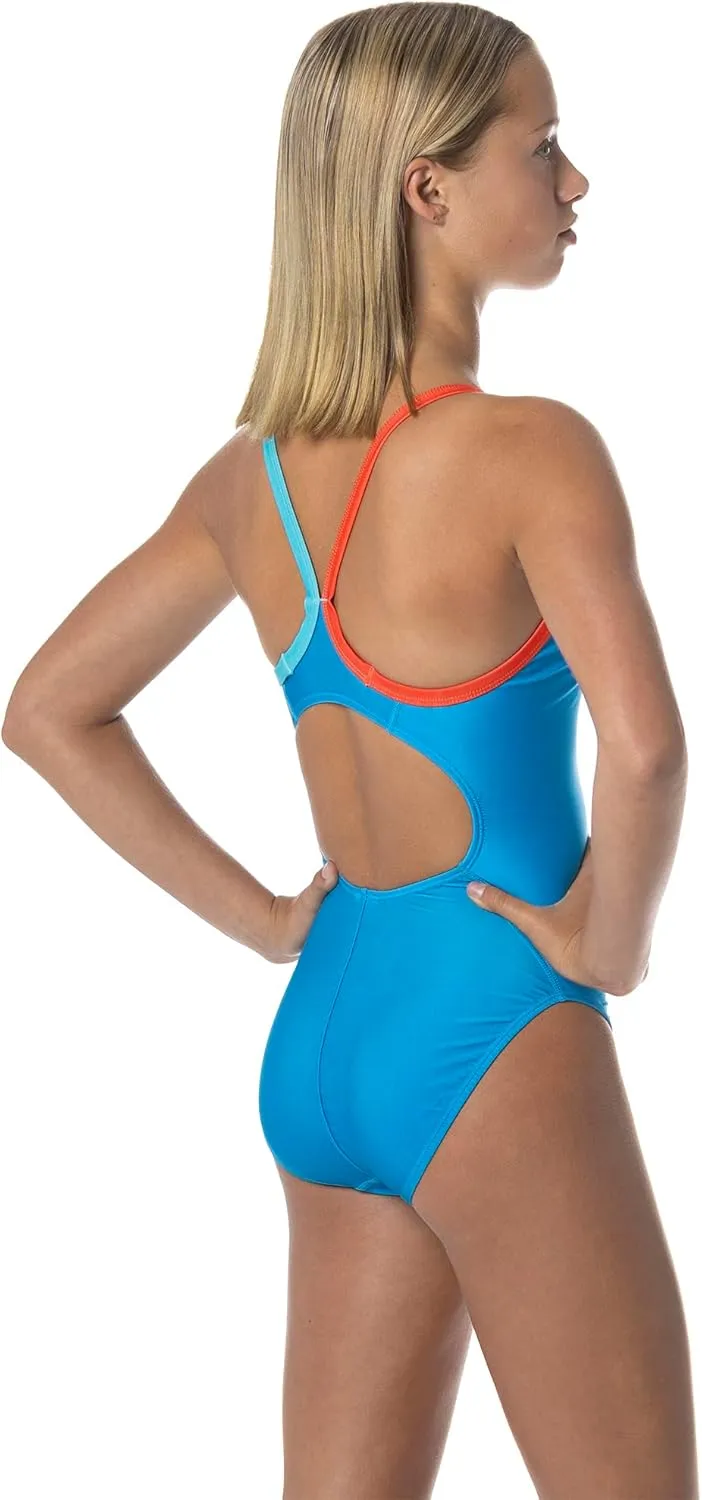 Flow Ignite Swimsuit for Girls - Size 23 to 32 One Piece Athletic Swim Suit for Team Practice and Competition Swimming