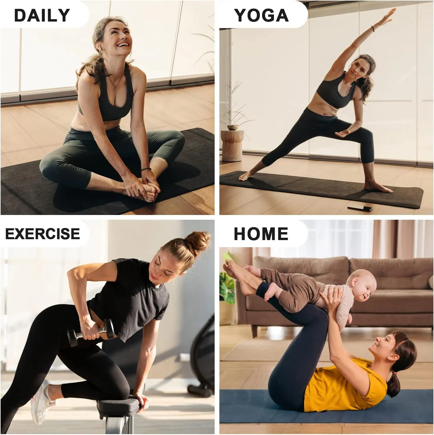 FULLSOFT 2 Pack Capri Leggings for Women-High Waist Tummy Control Non See Through Leggings Workout Pants