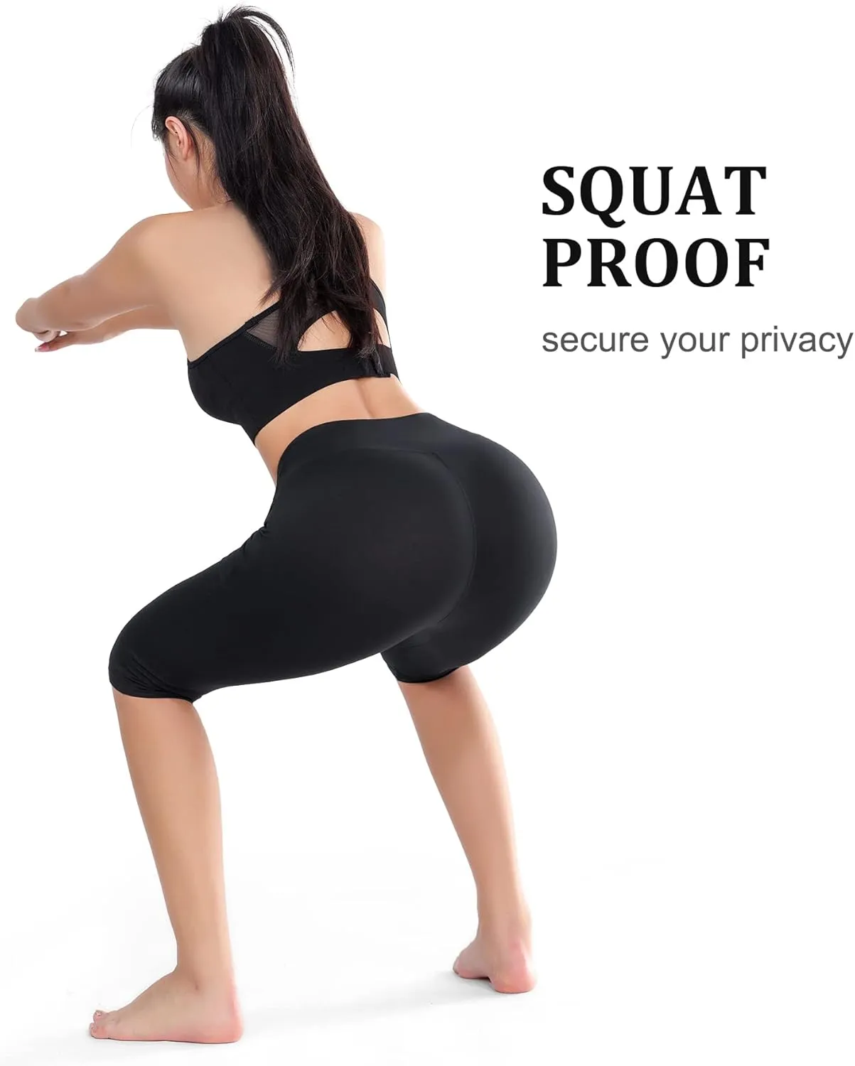 FULLSOFT 2 Pack Women's Knee-Length Leggings -High Waist Capri Biker Shorts -Workout Casual Summer Yoga Leggings