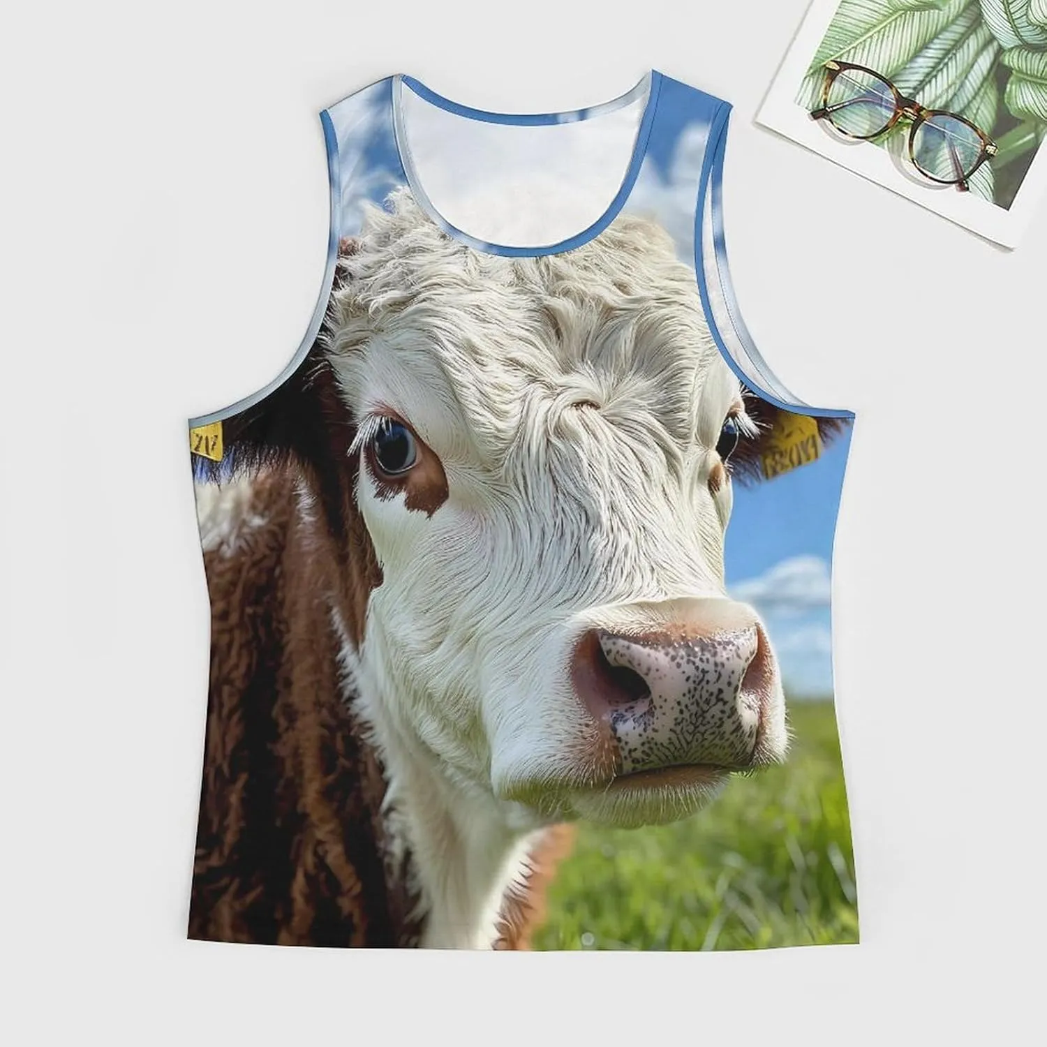 Funny Cow Men's Activewear Tank Tops Gym Sleeveless Muscle T Shirts Workout Tees Vest