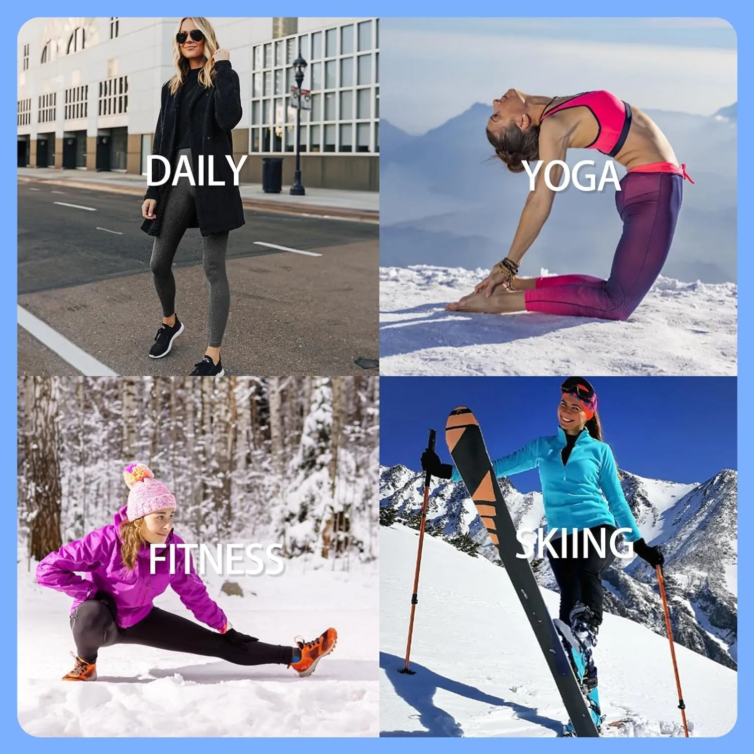 GAYHAY Fleece Lined Leggings Women with Pockets - Thermal High Waisted Winter Yoga Pants Warm Thick Leggings for Workout