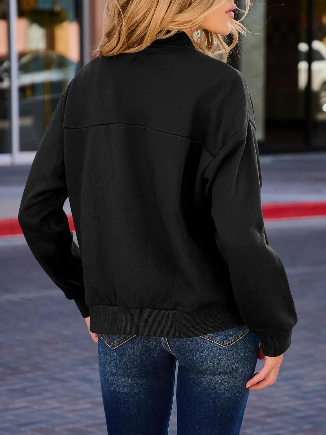 GeGekoko Womens Zip Up Sweatshirts Jackets Long Sleeve Casual Loose Outwear with Pockets