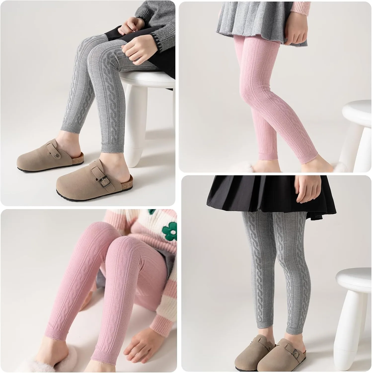 Girls Leggings for Little Girls, (2 Pack) Toddler Girl Pants Leggings for Baby Tights Multiple Colors 2-9 Years