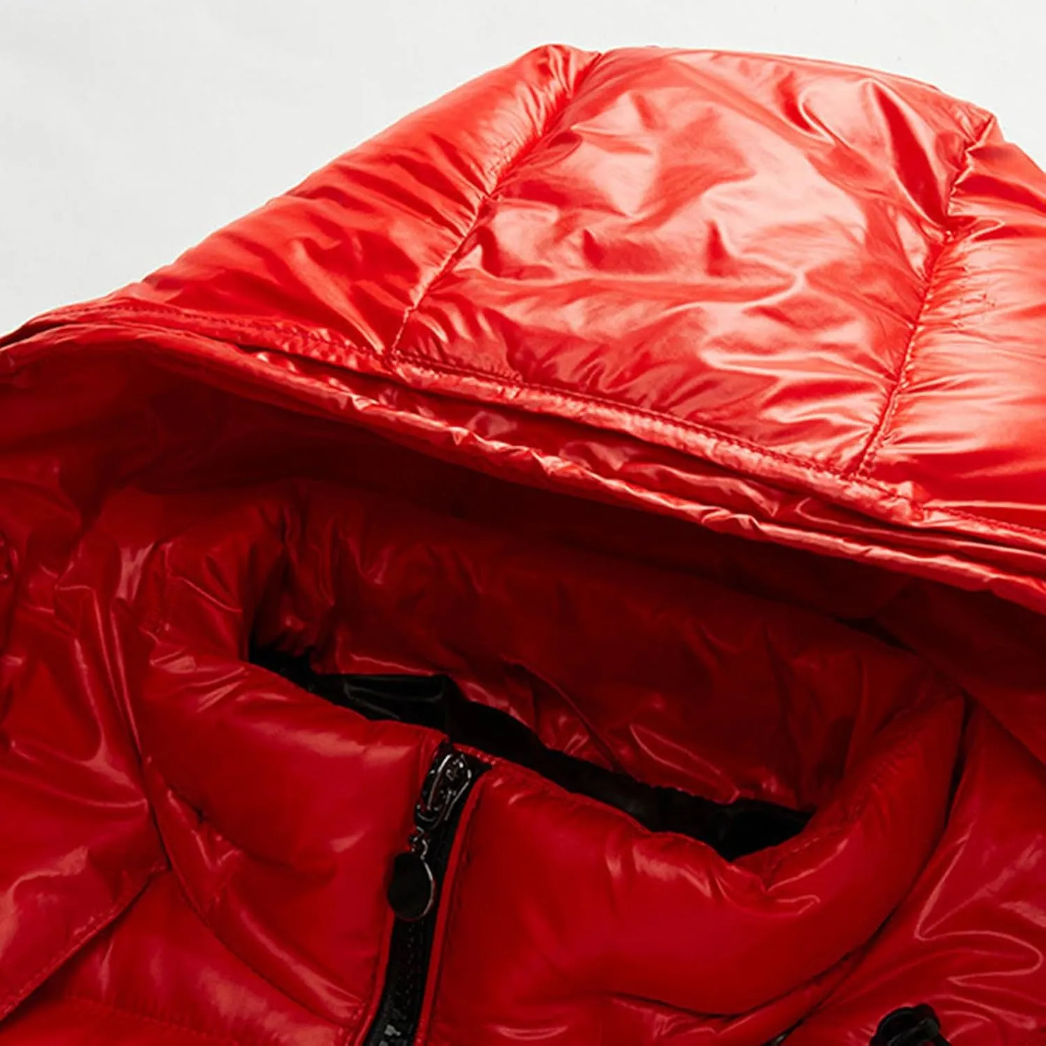 Glossy Puffer Jacket Men Quilted Insulated Jacket Zip up Padded Coat Warm Down Jacket Casual Winter Jacket Outwear