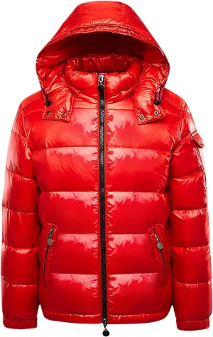 Glossy Puffer Jacket Men Quilted Insulated Jacket Zip up Padded Coat Warm Down Jacket Casual Winter Jacket Outwear