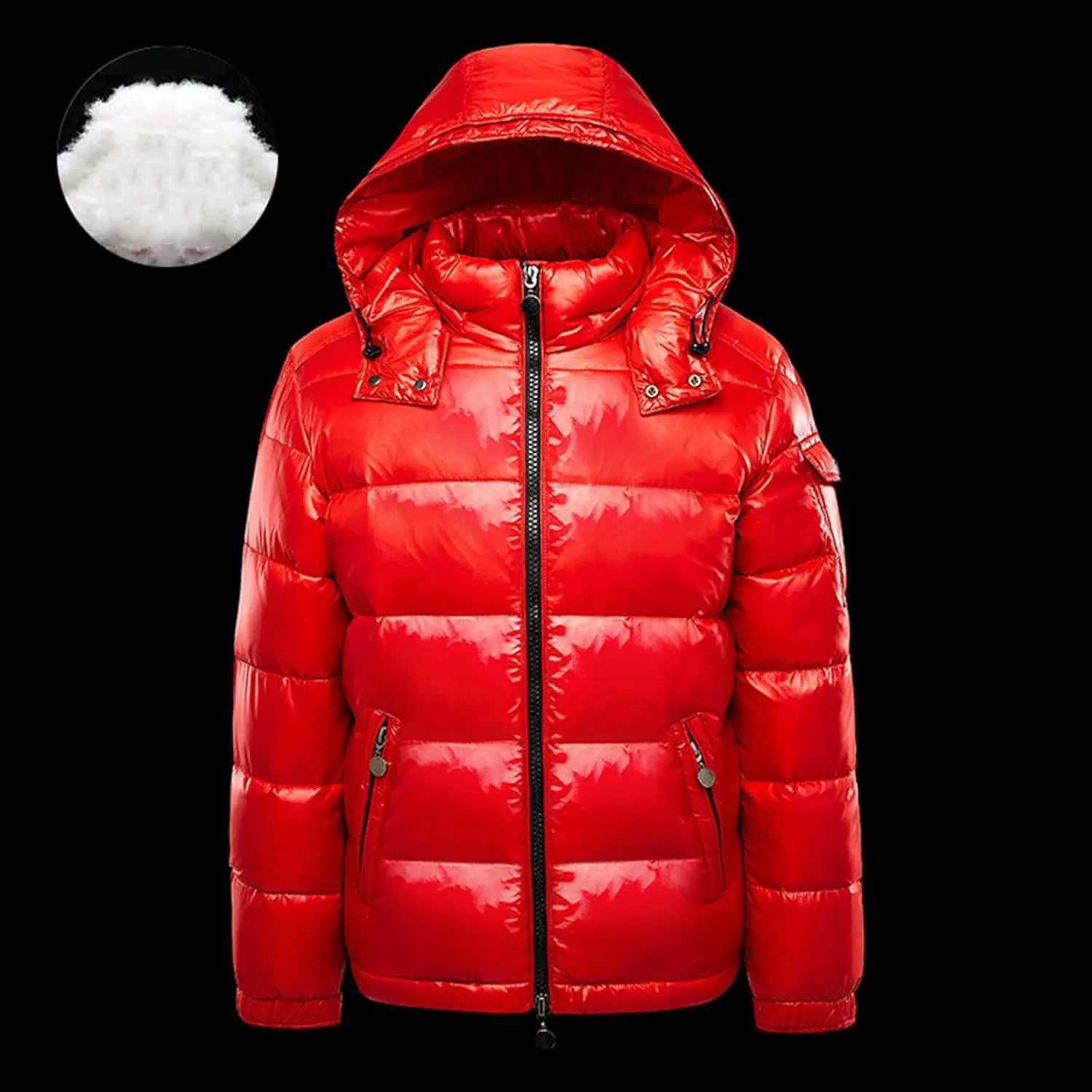 Glossy Puffer Jacket Men Quilted Insulated Jacket Zip up Padded Coat Warm Down Jacket Casual Winter Jacket Outwear