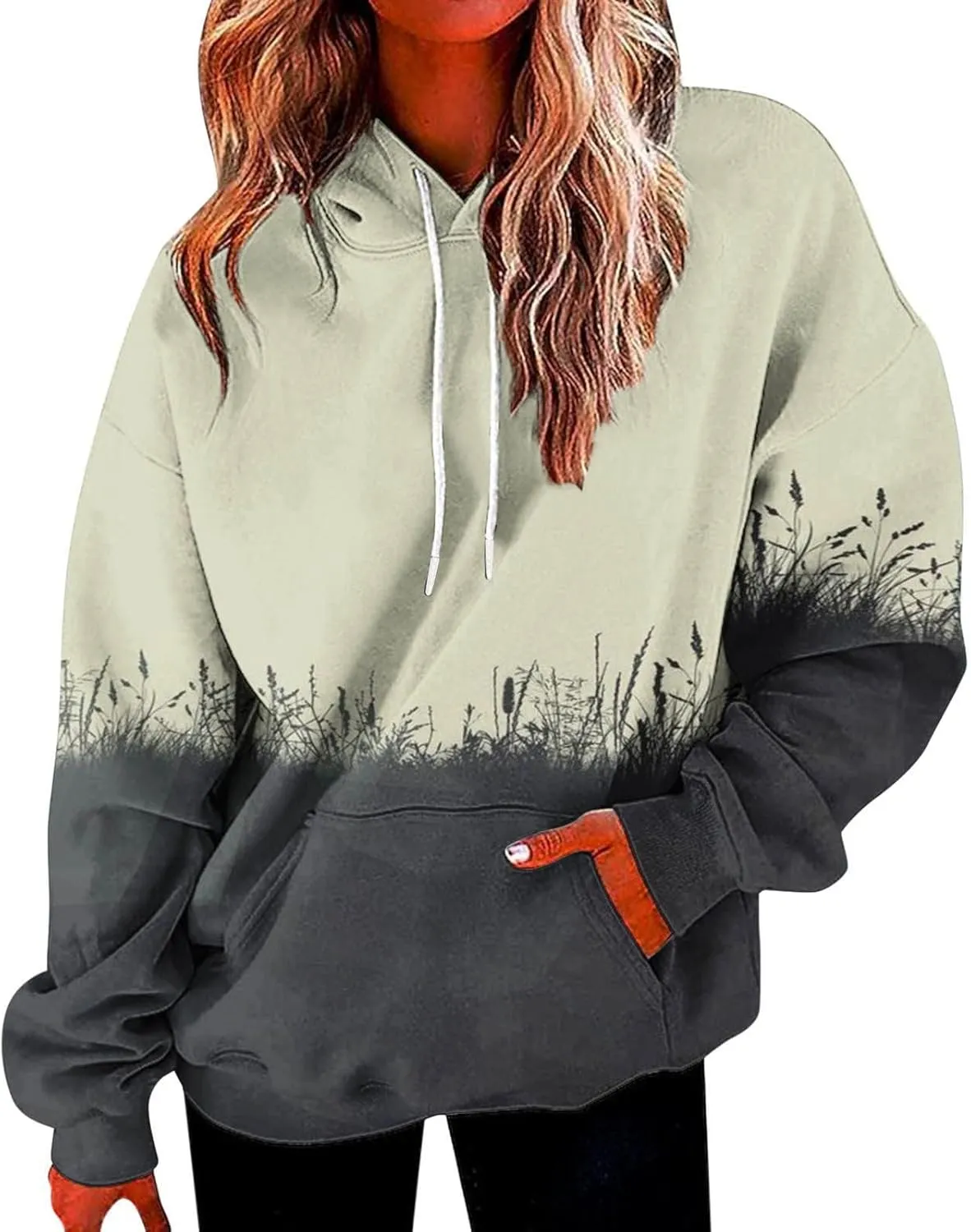 GOFULY Women'S Fashion Hoodies & Sweatshirts Long Sleeve Drawstring Sweatshirt Gradient Color Fall Pullover Hoodie 2024