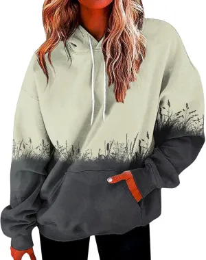 GOFULY Women'S Fashion Hoodies & Sweatshirts Long Sleeve Drawstring Sweatshirt Gradient Color Fall Pullover Hoodie 2024