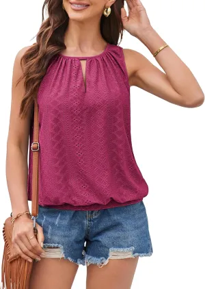 GRACE KARIN Womens Tank Tops V Neck Dressy Casual Cami Sleeveless Camisole Blouses Eyelet Shirts Summer Tank Tops