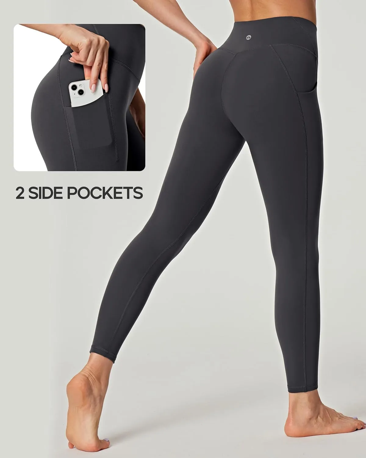 Heathyoga Buttery Soft Leggings with Pockets for Women High Waisted Leggings for Women Tummy Control Yoga Pants 25"/28"
