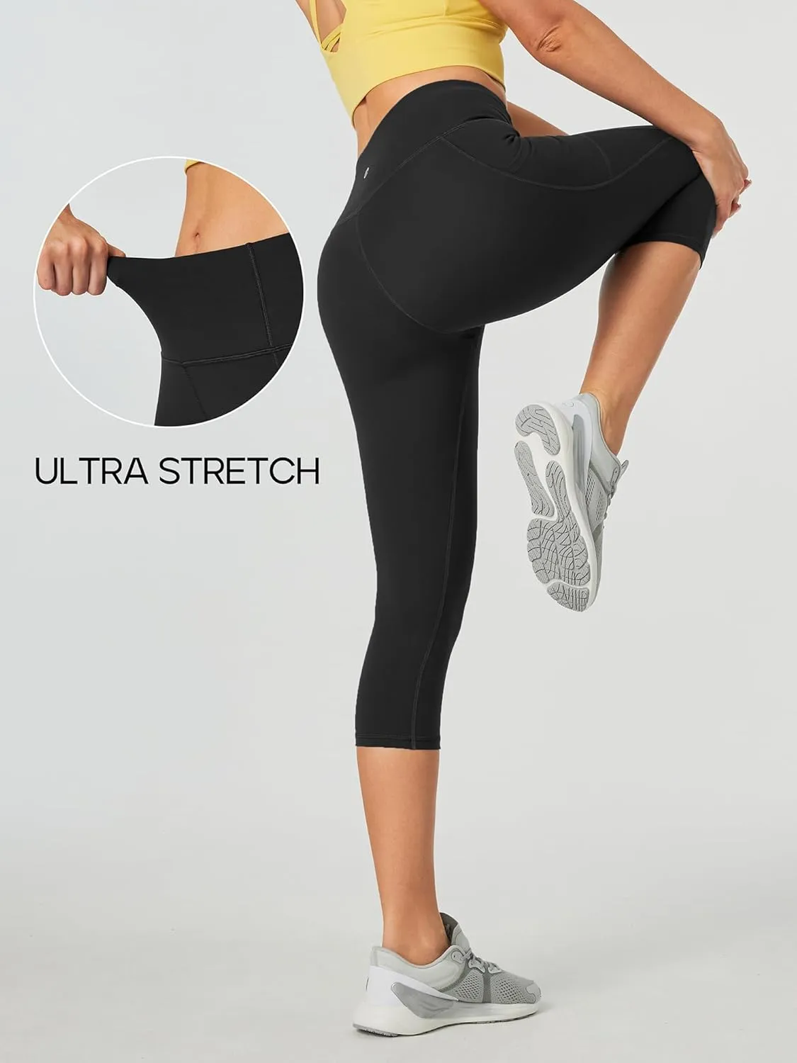 Heathyoga Capri Leggings for Women High Waisted Capri Leggings with Pockets for Women Tummy Control Yoga Pants Women