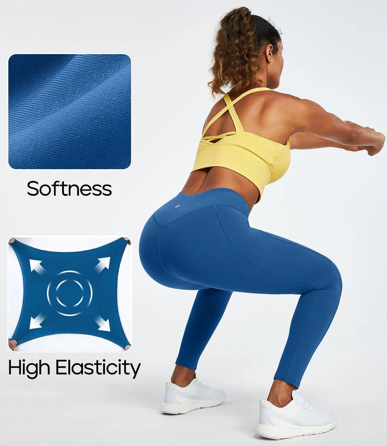 Heathyoga Leggings with Pockets for Women Tummy Control High Waist Yoga Pants with pockets for Workout Athletic Leggings