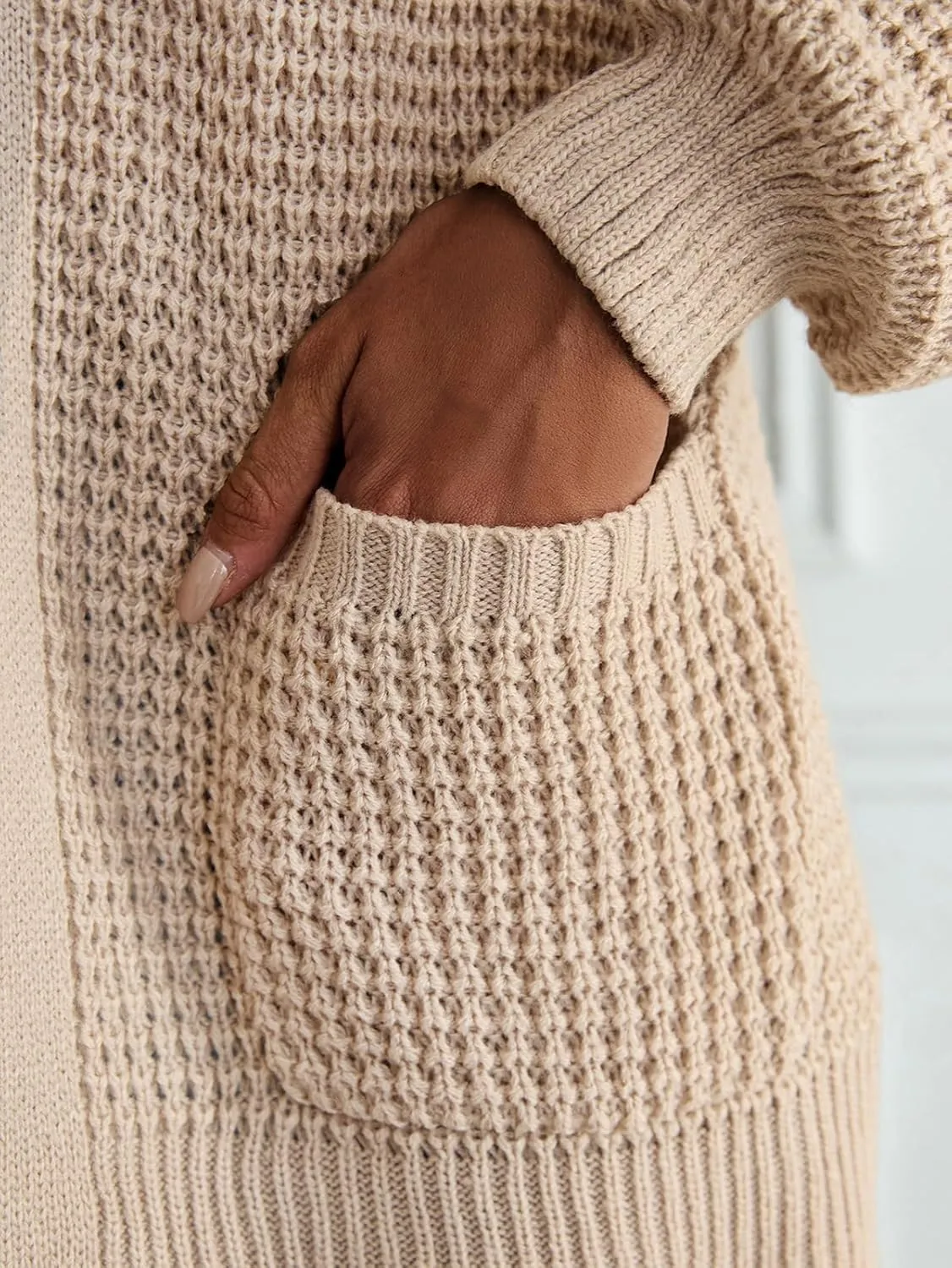 HELYO Women's Cardigan Sweater Casual Lightweight Fall Winter Open Front Soft Knit Cardigans Sweaters with Pockets 883