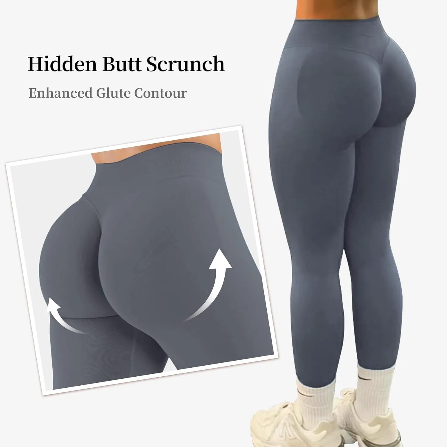 Hidden Scrunch Butt Lifting Leggings for Women Impact Gym Workout Leggings Mid Low Waist Compression Yoga Pants