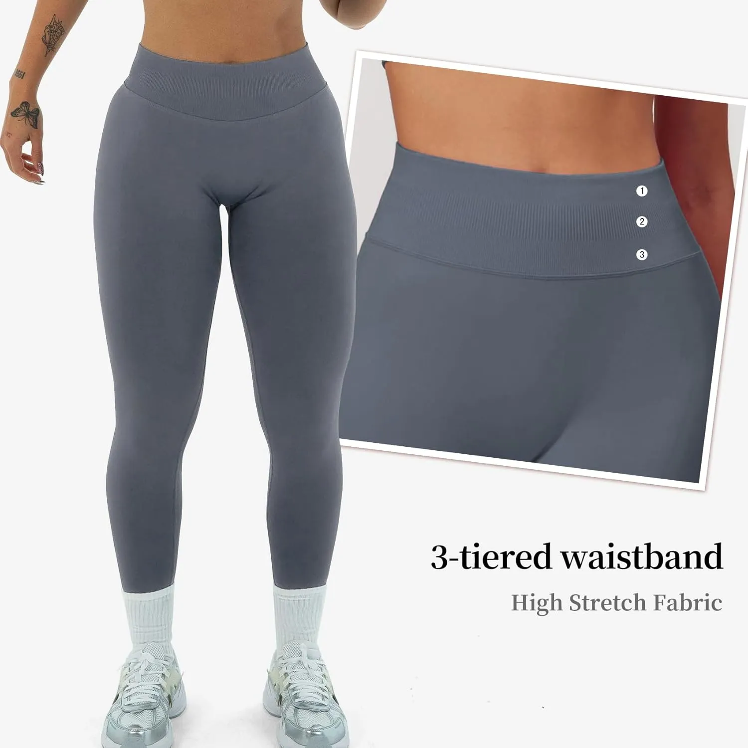 Hidden Scrunch Butt Lifting Leggings for Women Impact Gym Workout Leggings Mid Low Waist Compression Yoga Pants