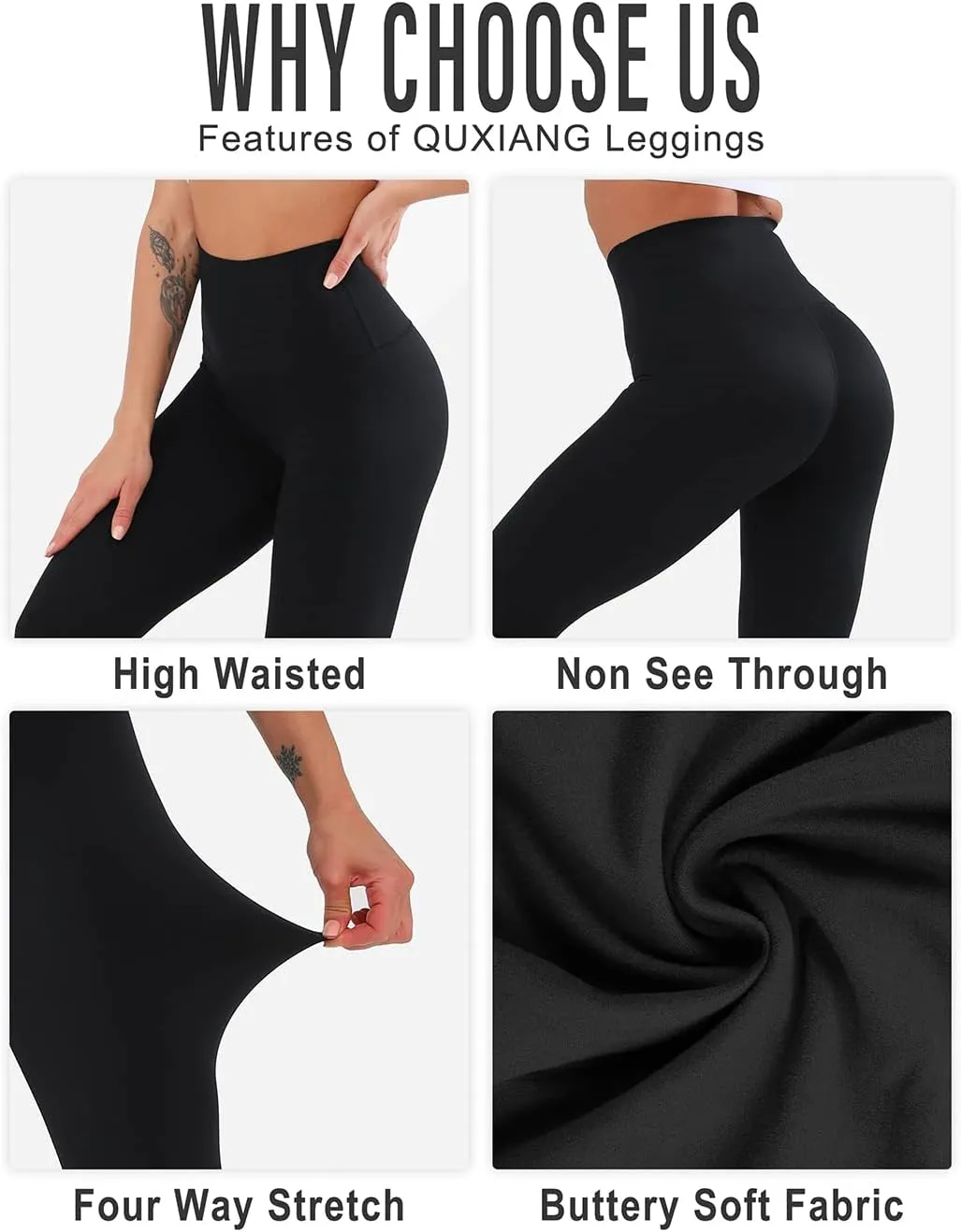 High Waisted Leggings for Women No See Through Yoga Pants Tummy Control Leggings for Workout Running Buttery Soft